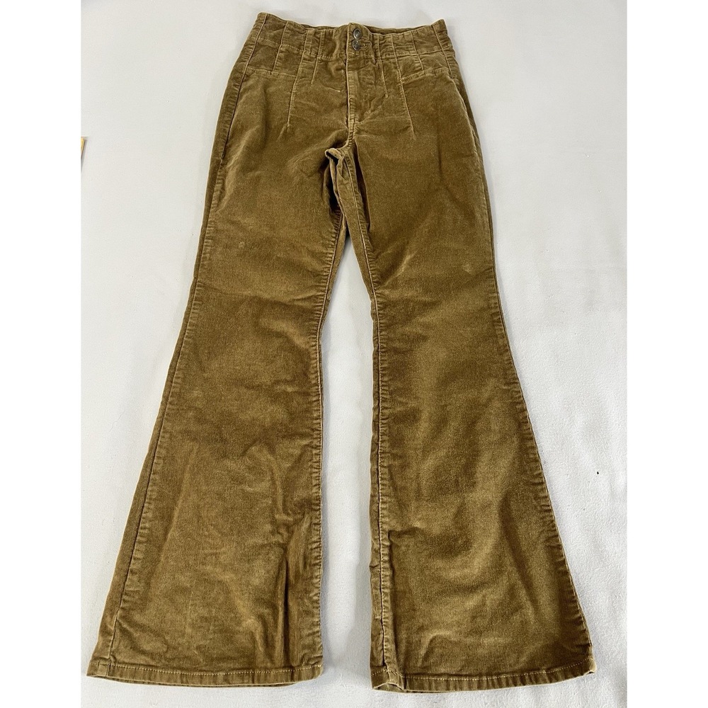 No Boundaries Pants Corduroy Flare High‎ Rise Brown Stretch Juniors Sz 11